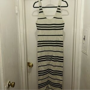 Alice + Olivia Black and White Striped Maxi Dress